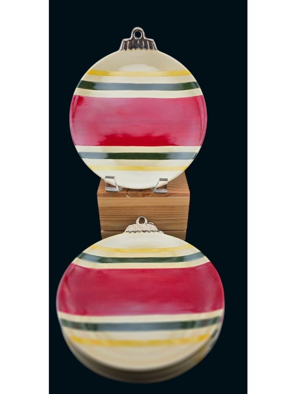Christopher Radko Shiny Brite Ornament Plates Set of 4 Christmas Holiday